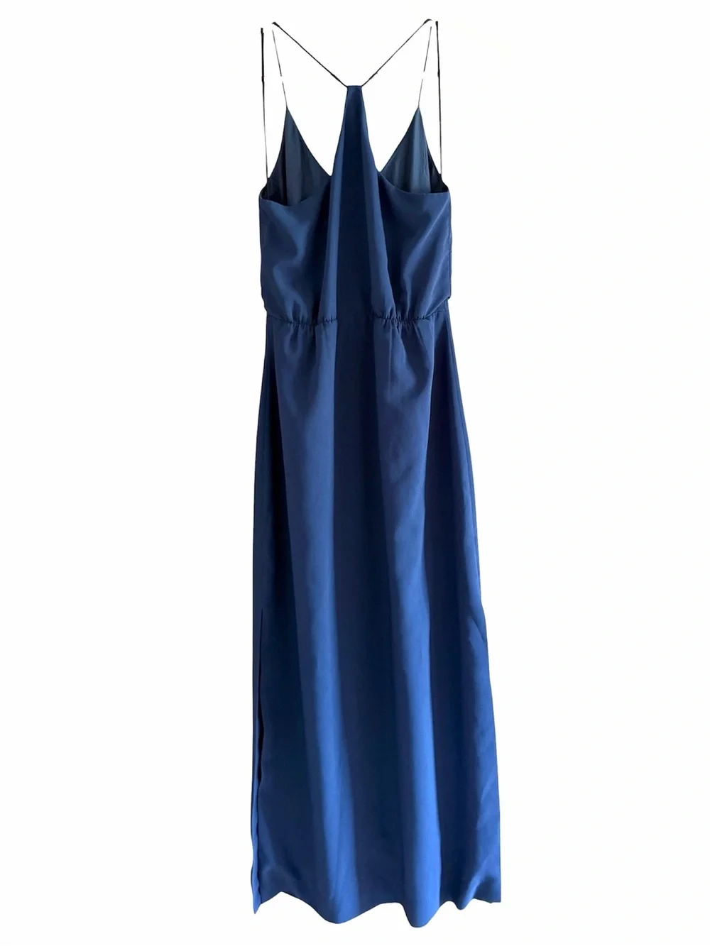 J. Crew Navy Spaghetti-Strap High Slit Slip Maxi Dress Size 00
